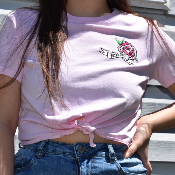 “You’re cute” pink crop top from H&M 🌸 - Picture 1 of 3